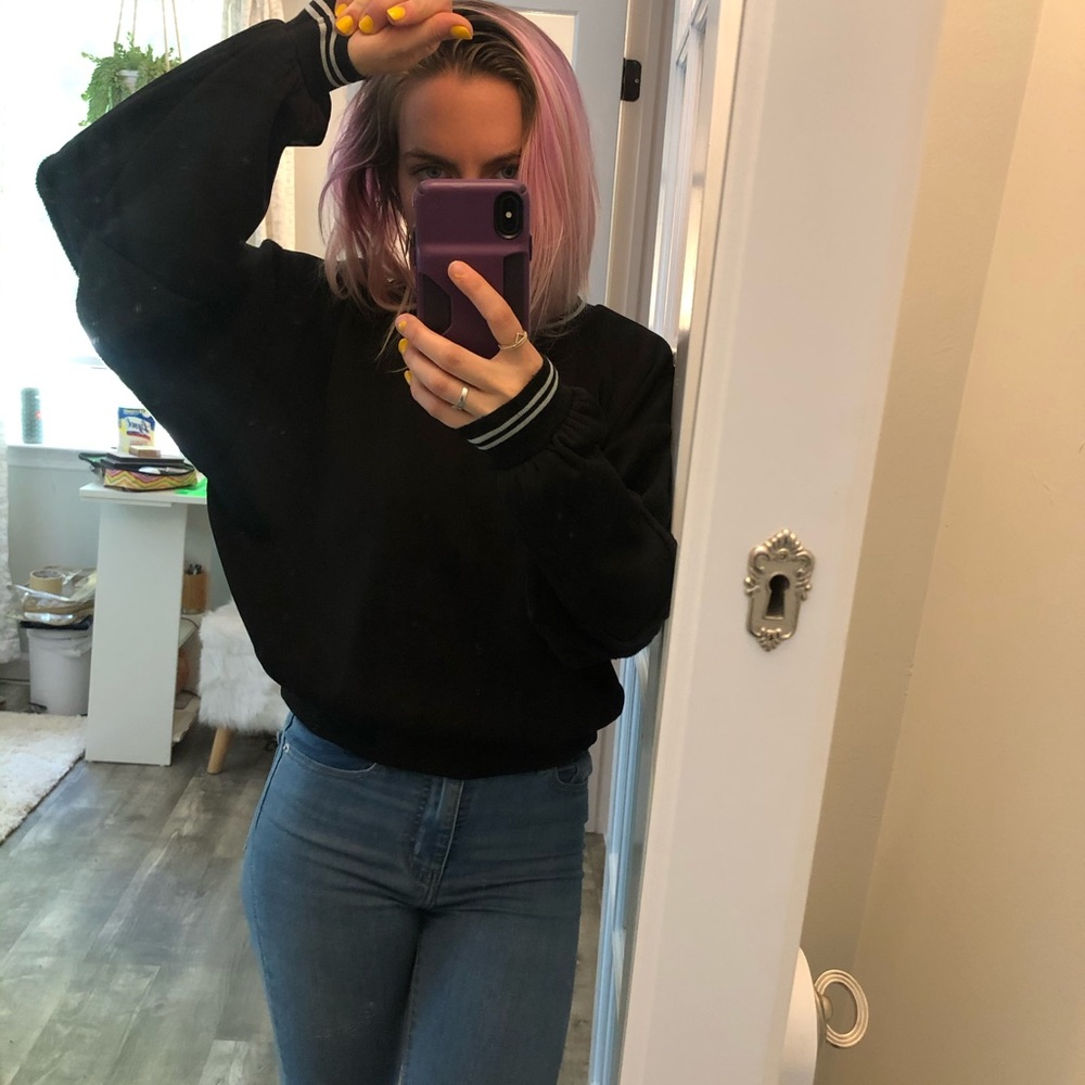 Chloe & Katie black ringer big sleeve sweater sm